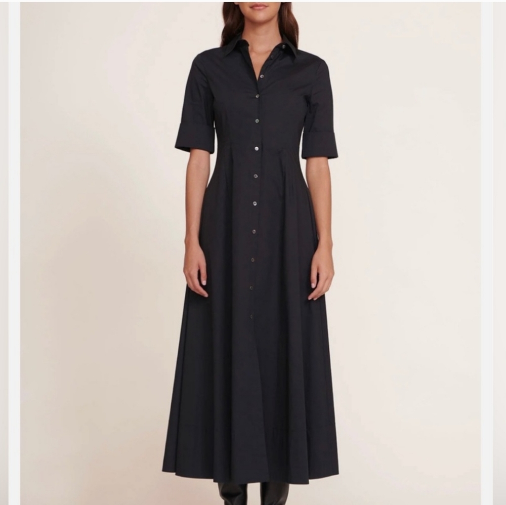 STAUD Joan Maxi Button Down Shirt Dress